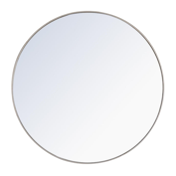 Metal Frame Round Mirror II in Silver by Elegant