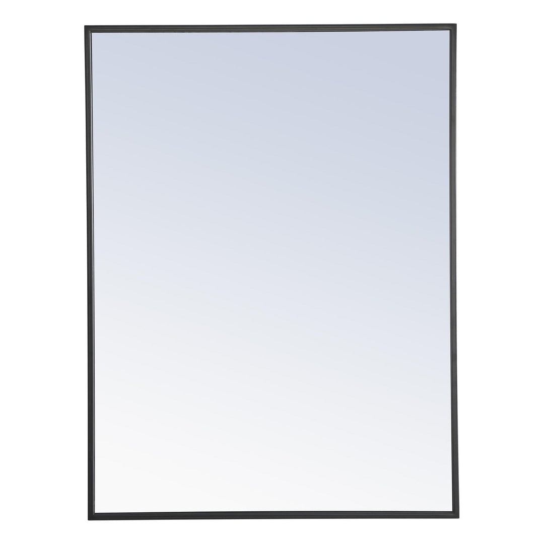 Metal Frame Rectangle Mirror II in Black by Elegant