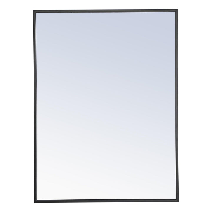Metal Frame Rectangle Mirror II in Black by Elegant