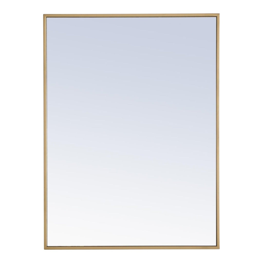 Metal Frame Rectangle Mirror II in Brass by Elegant