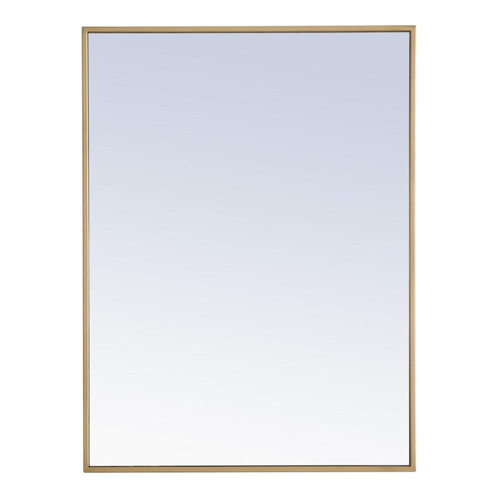 Metal Frame Rectangle Mirror II in Brass by Elegant