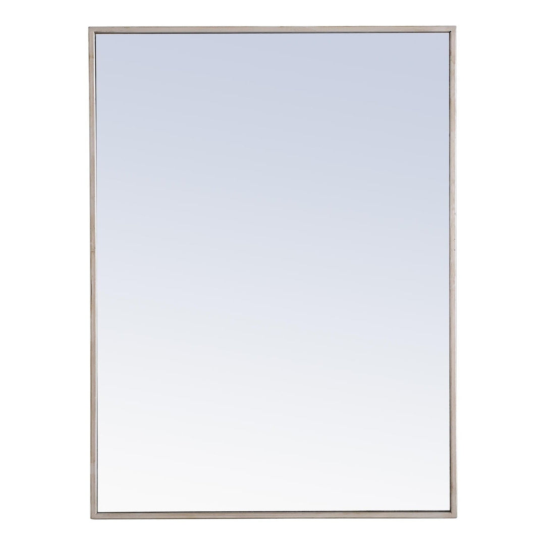 Metal Frame Rectangle Mirror II in Silver by Elegant