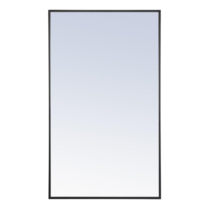 Metal Frame Rectangle Mirror II in Black by Elegant