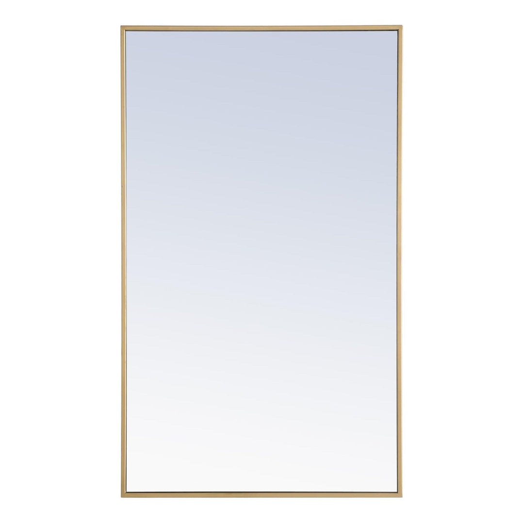 Metal Frame Rectangle Mirror II in Brass by Elegant