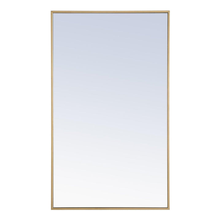 Metal Frame Rectangle Mirror II in Brass by Elegant