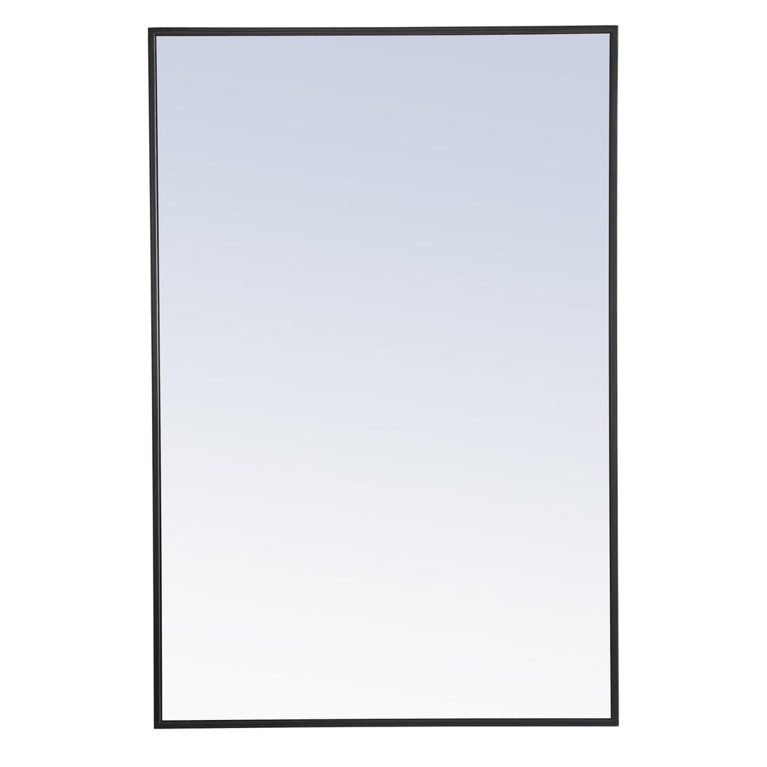 Metal Frame Rectangle Mirror II in Black by Elegant