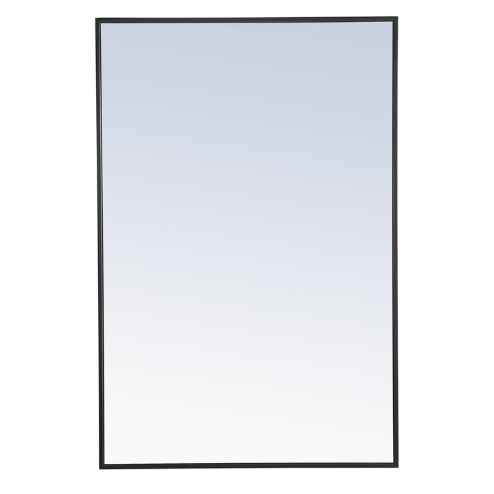 Metal Frame Rectangle Mirror II in Black by Elegant