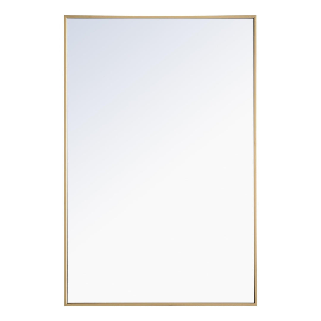 Metal Frame Rectangle Mirror II in Brass by Elegant