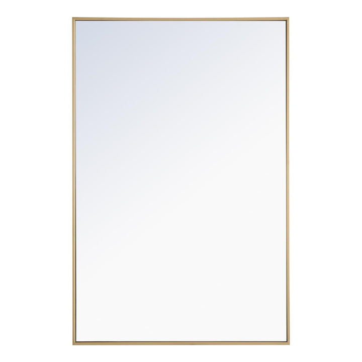 Metal Frame Rectangle Mirror II in Brass by Elegant