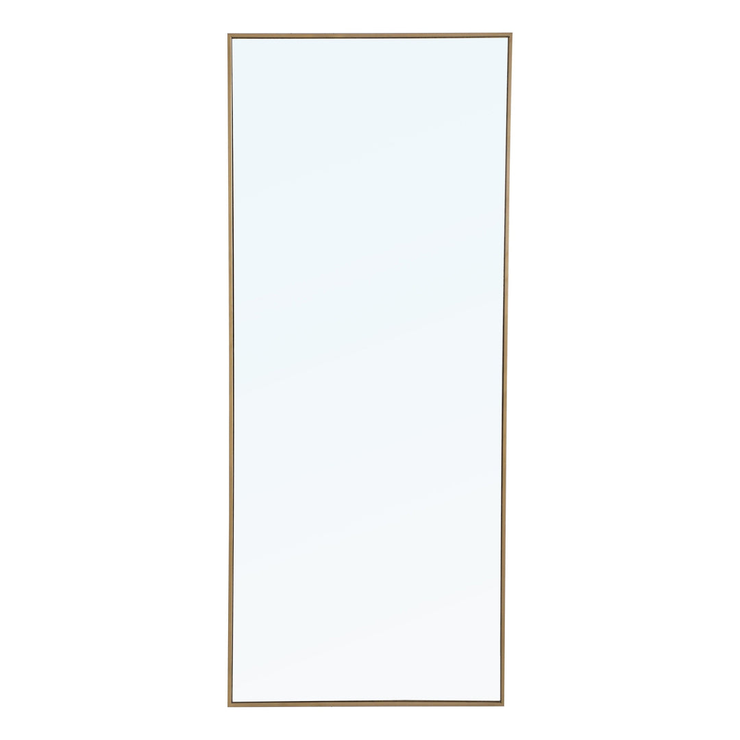 Metal Frame Rectangle Mirror II in Brass by Elegant