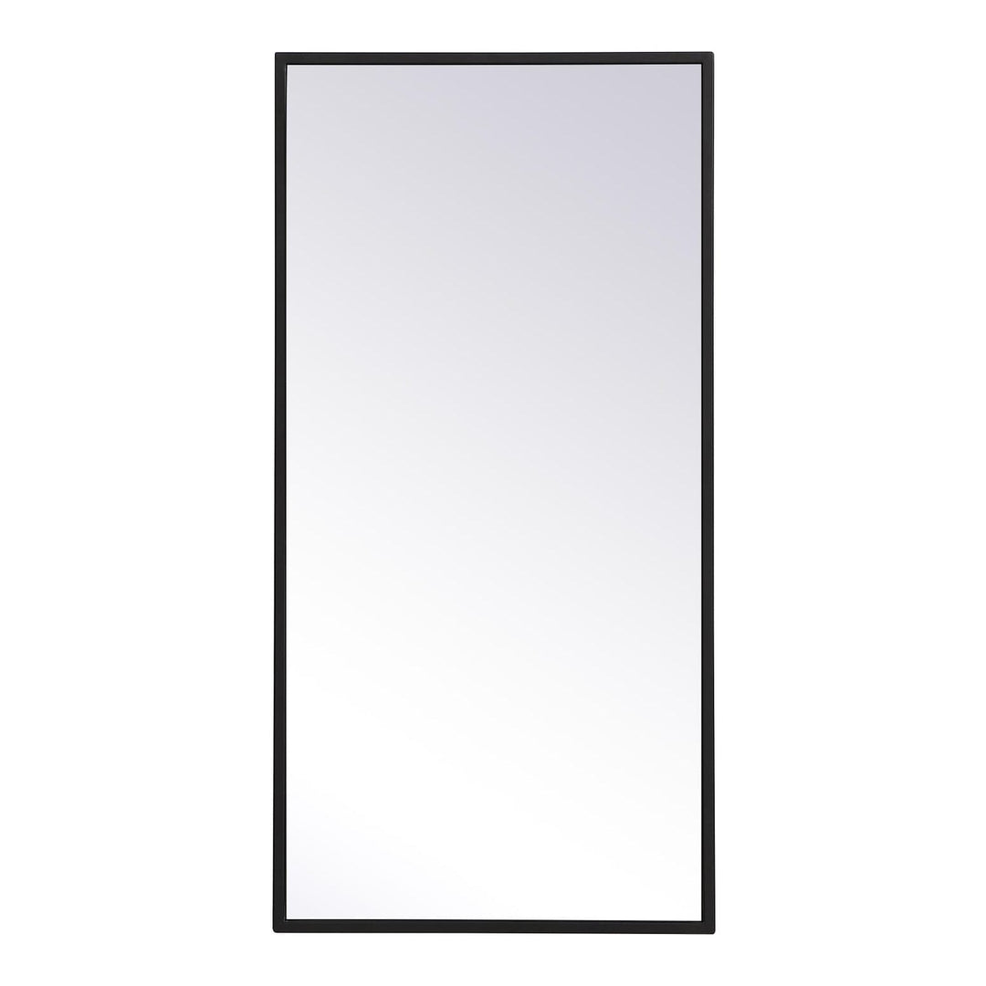 Metal Frame Rectangle Mirror III in Black by Elegant