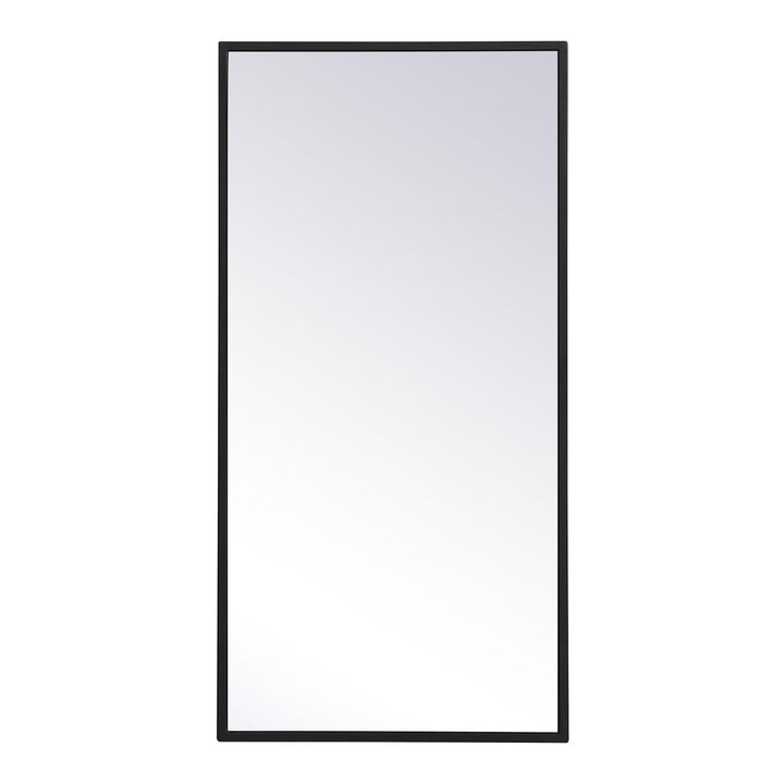 Metal Frame Rectangle Mirror III in Black by Elegant