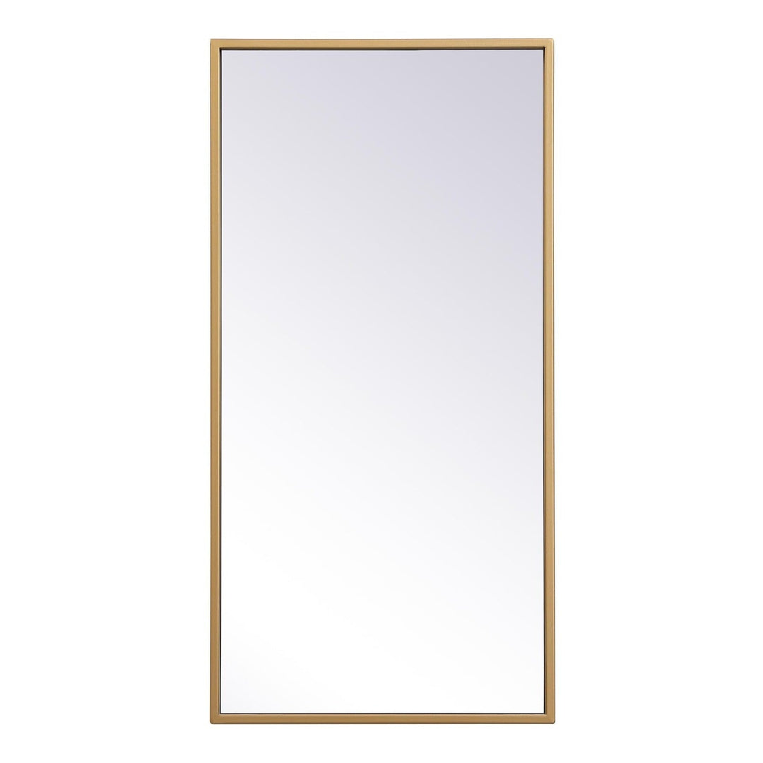 Metal Frame Rectangle Mirror III in Brass by Elegant