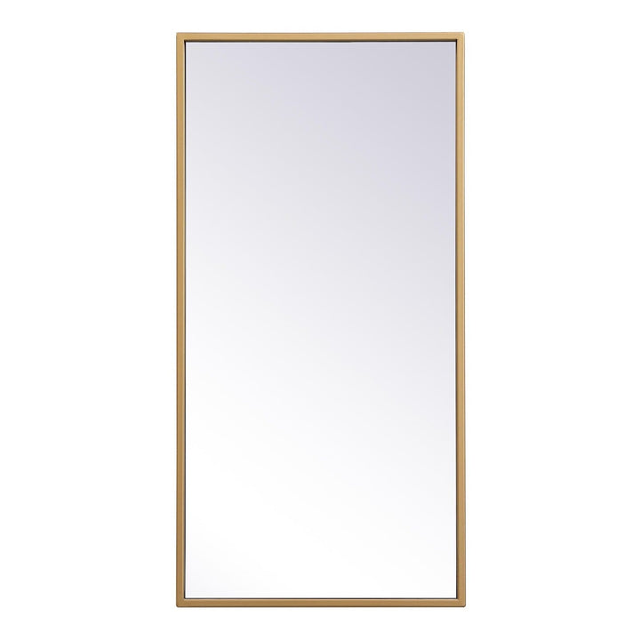 Metal Frame Rectangle Mirror III in Brass by Elegant
