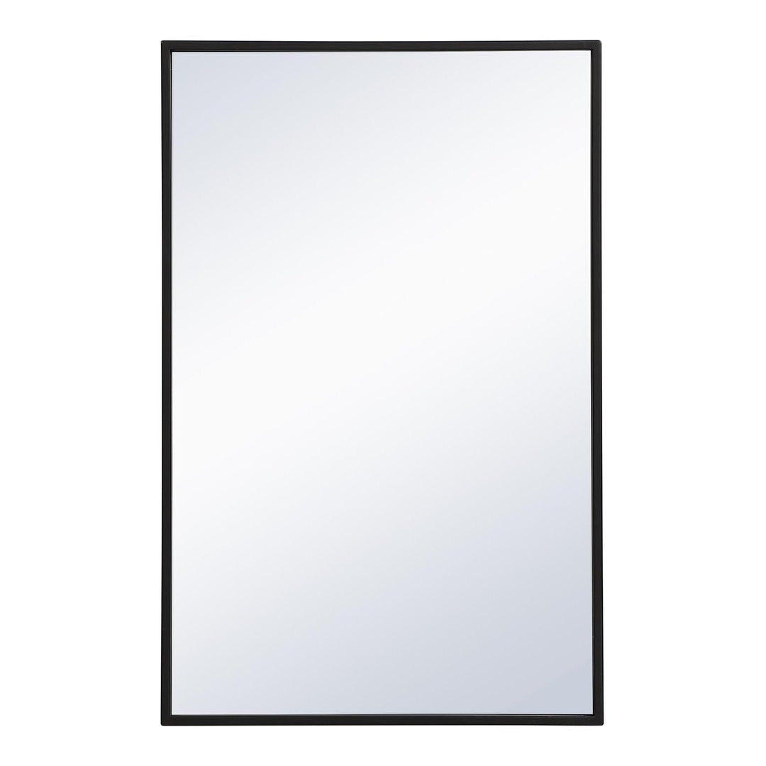 Metal Frame Rectangle Mirror III in Black by Elegant
