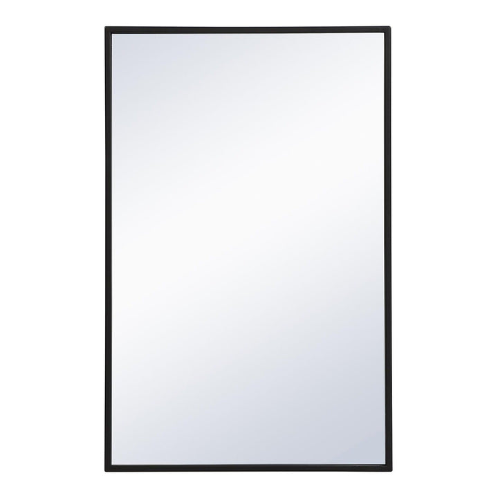 Metal Frame Rectangle Mirror III in Black by Elegant