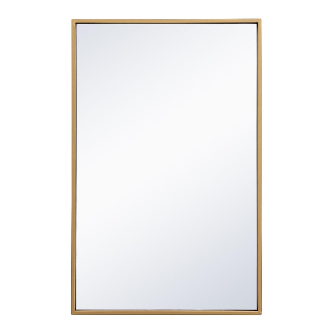 Metal Frame Rectangle Mirror III in Brass by Elegant