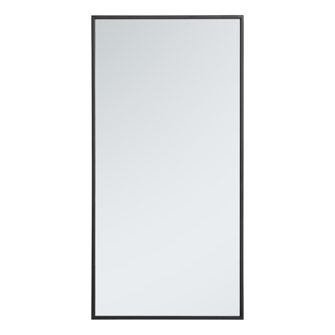 Metal Frame Rectangle Mirror III in Black by Elegant