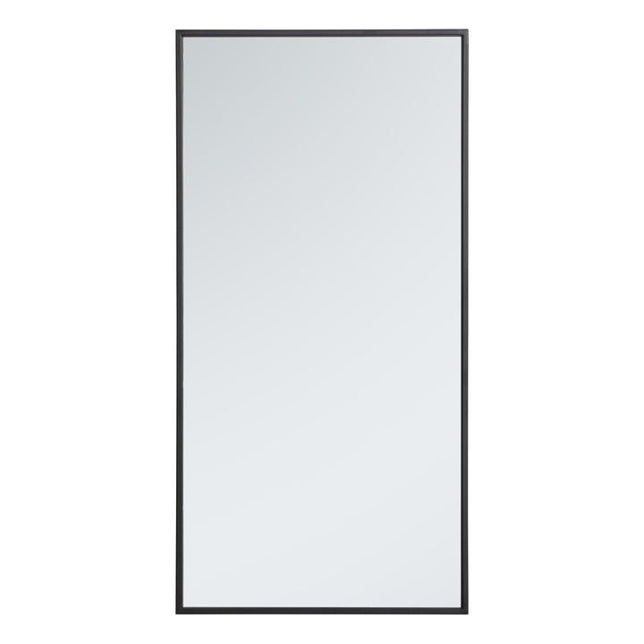 Metal Frame Rectangle Mirror III in Black by Elegant