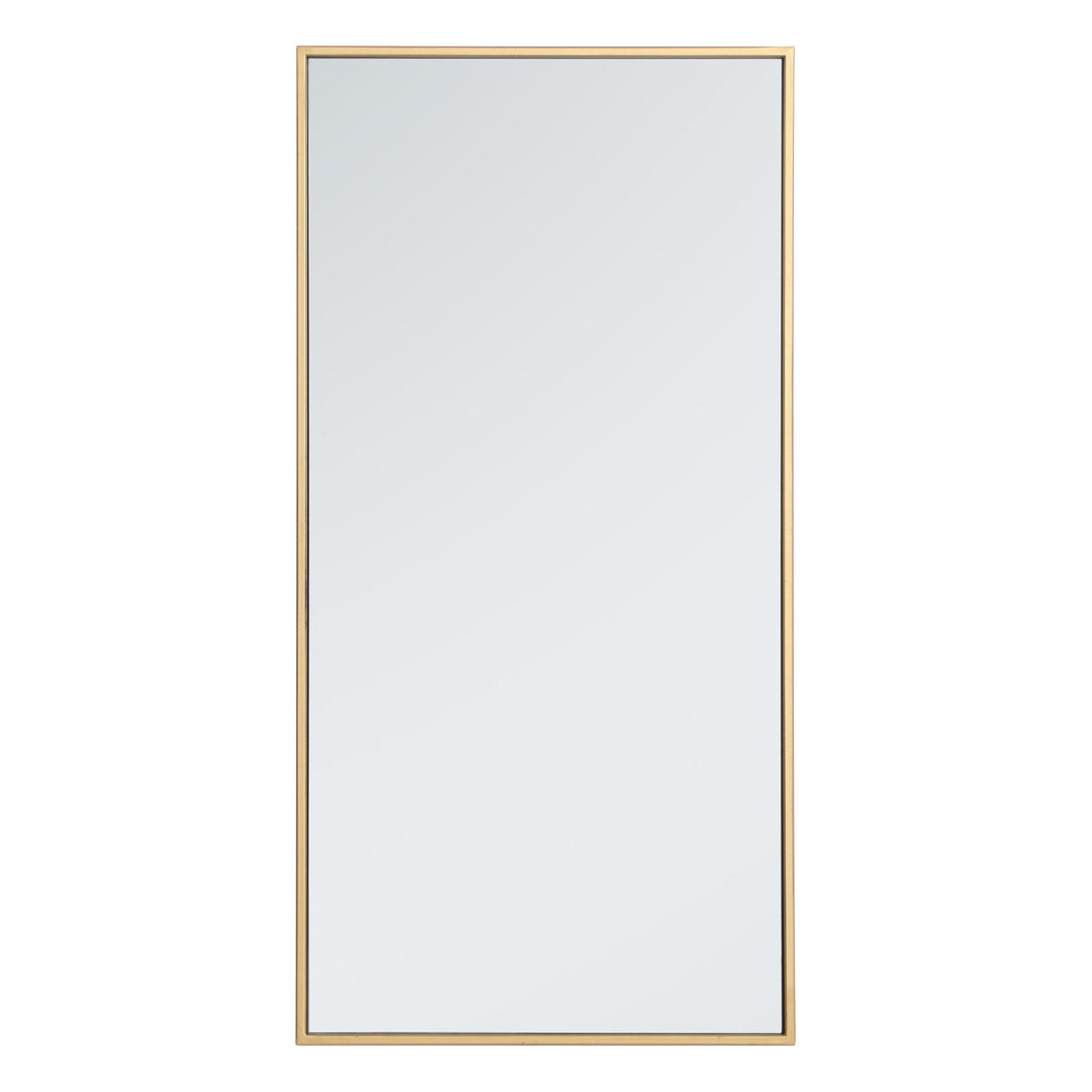Metal Frame Rectangle Mirror III in Brass by Elegant