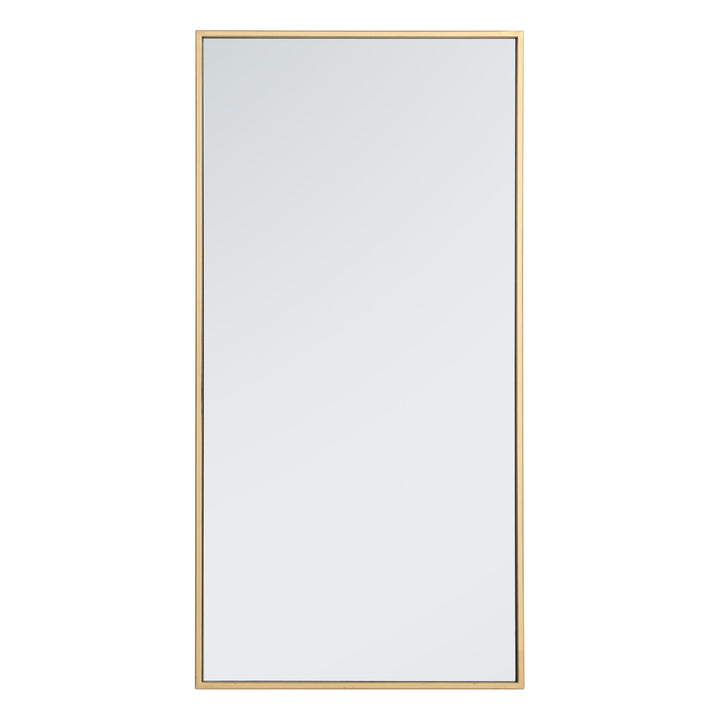 Metal Frame Rectangle Mirror III in Brass by Elegant