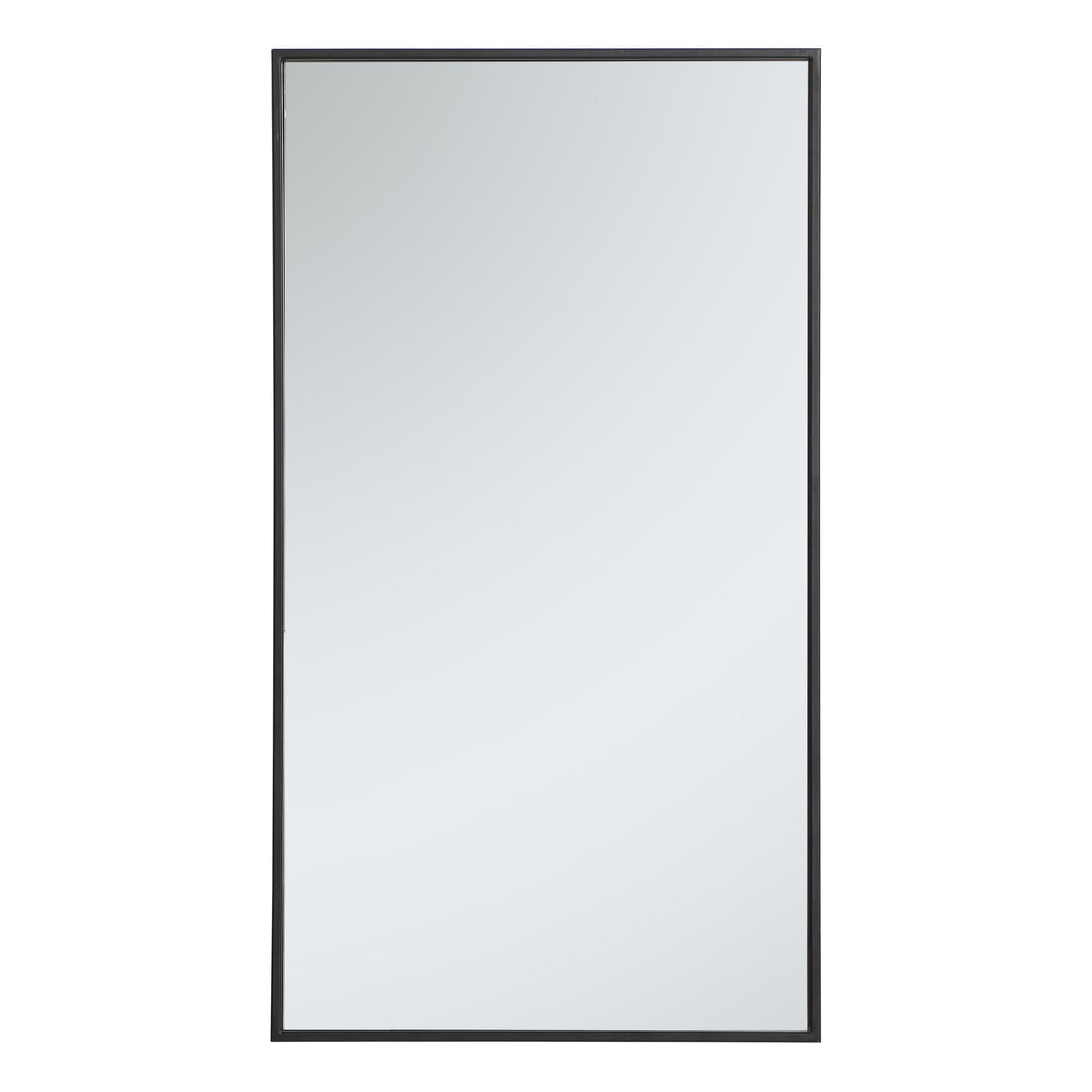 Metal Frame Rectangle Mirror III in Black by Elegant