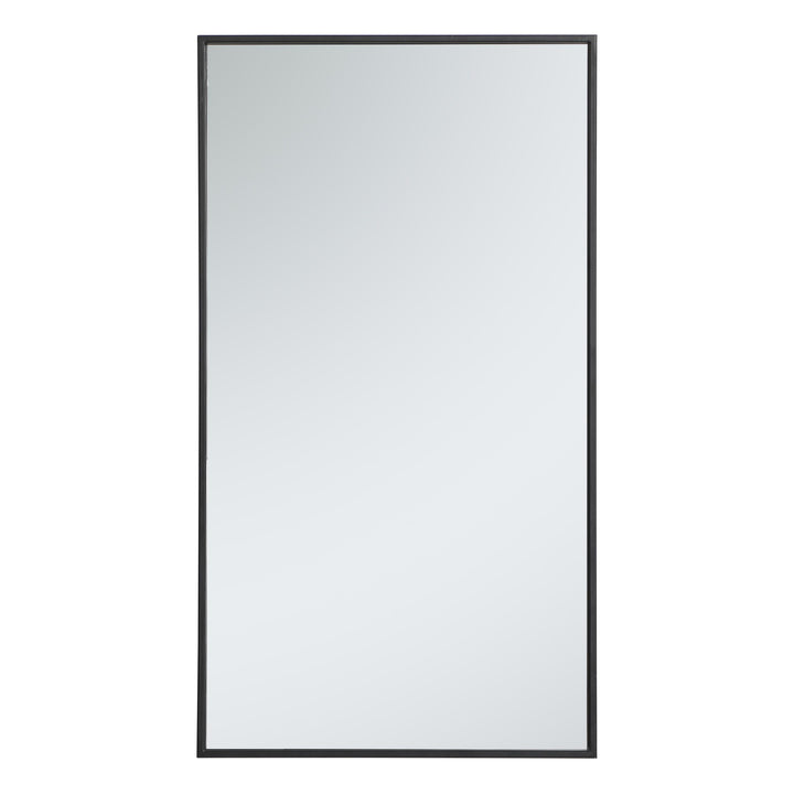 Metal Frame Rectangle Mirror III in Black by Elegant