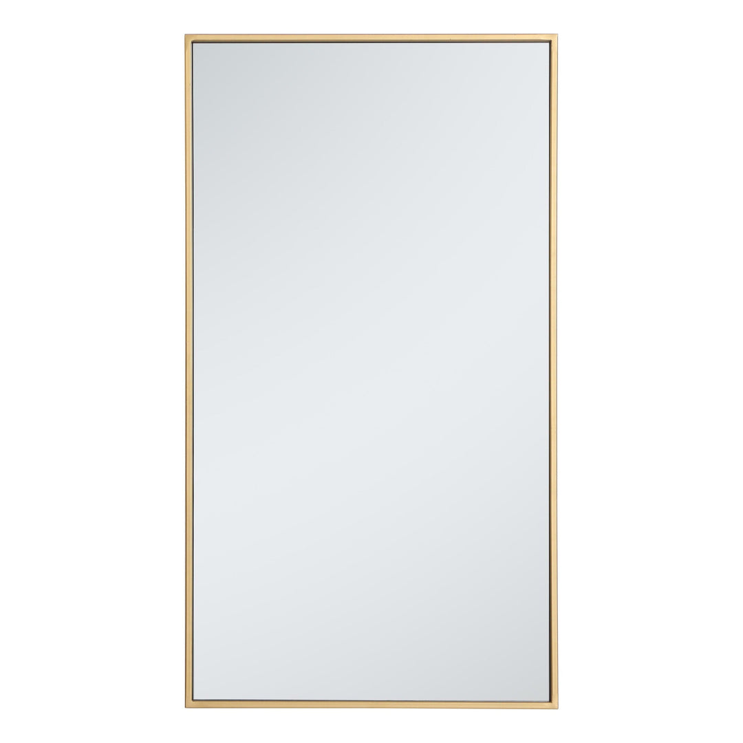 Metal Frame Rectangle Mirror III in Brass by Elegant