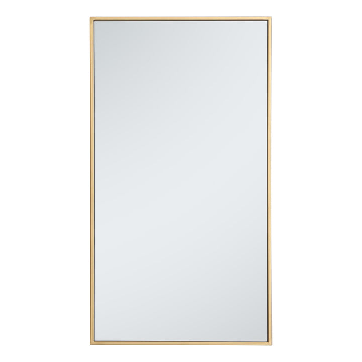 Metal Frame Rectangle Mirror III in Brass by Elegant