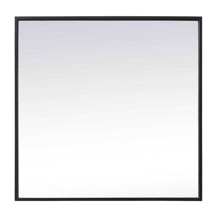 Metal Frame Square Mirror in Black by Elegant