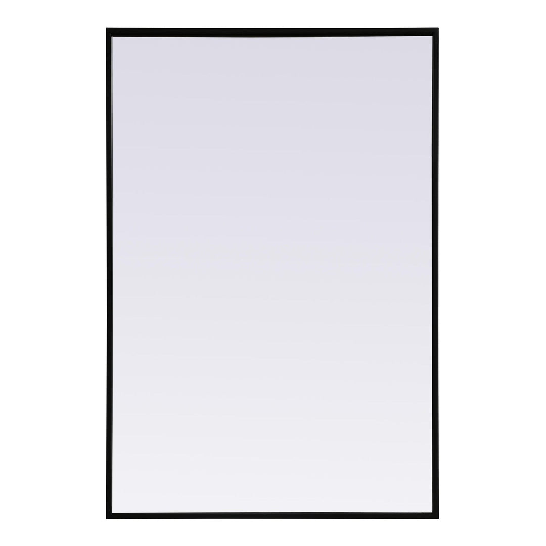 Metal Frame Rectangle Mirror in Black by Elegant