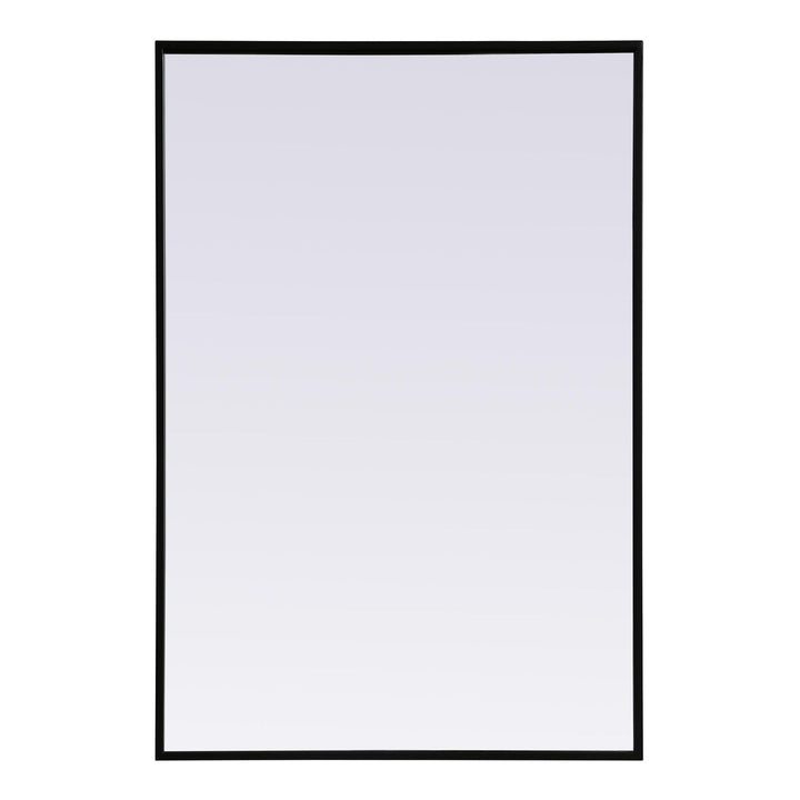 Metal Frame Rectangle Mirror in Black by Elegant