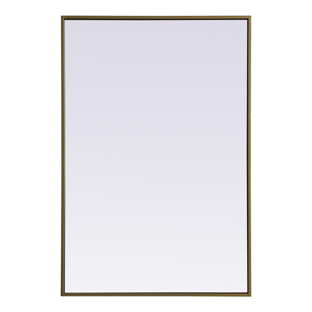 Metal Frame Rectangle Mirror in Brass by Elegant