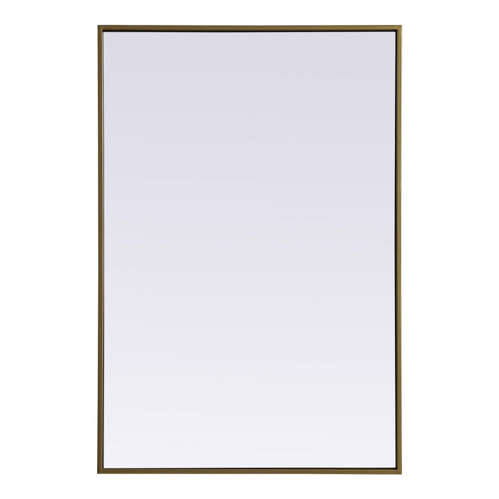 Metal Frame Rectangle Mirror in Brass by Elegant