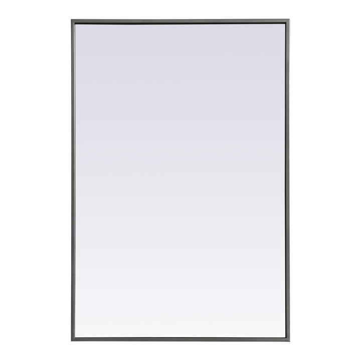 Metal Frame Rectangle Mirror in Silver by Elegant