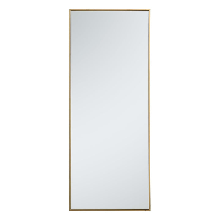 Metal Frame Rectangle Mirror III in Brass by Elegant