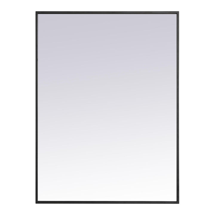 Metal Frame Rectangle Mirror III in Black by Elegant