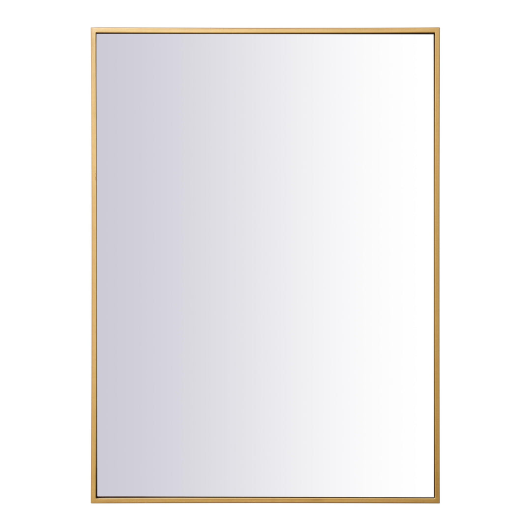 Metal Frame Rectangle Mirror III in Brass by Elegant