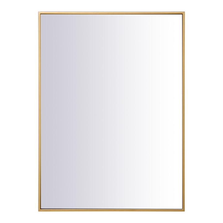 Metal Frame Rectangle Mirror III in Brass by Elegant