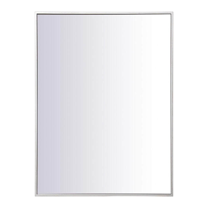Metal Frame Rectangle Mirror III in Silver by Elegant