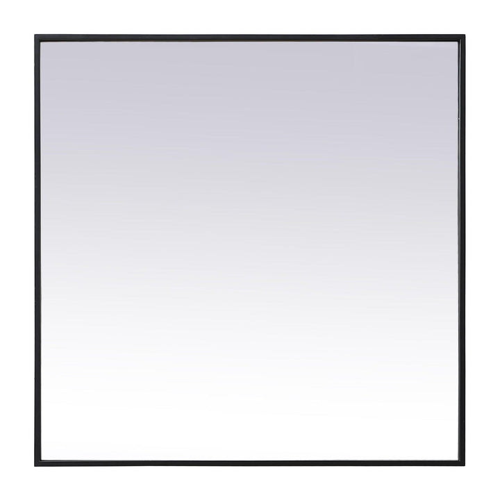 Metal Frame Square Mirror in Black by Elegant