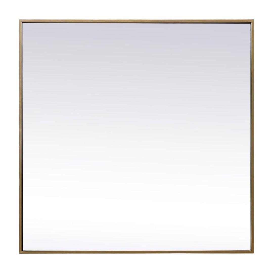 Metal Frame Square Mirror in Brass by Elegant