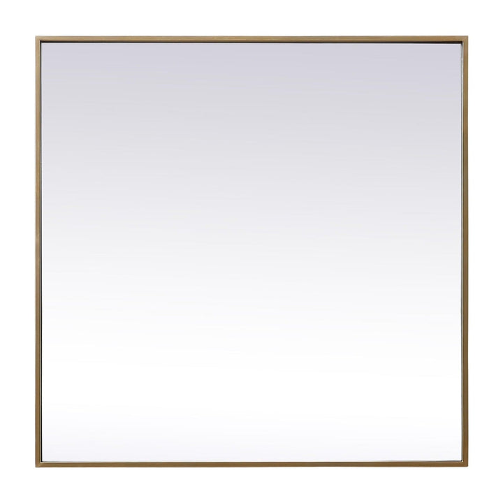 Metal Frame Square Mirror in Brass by Elegant