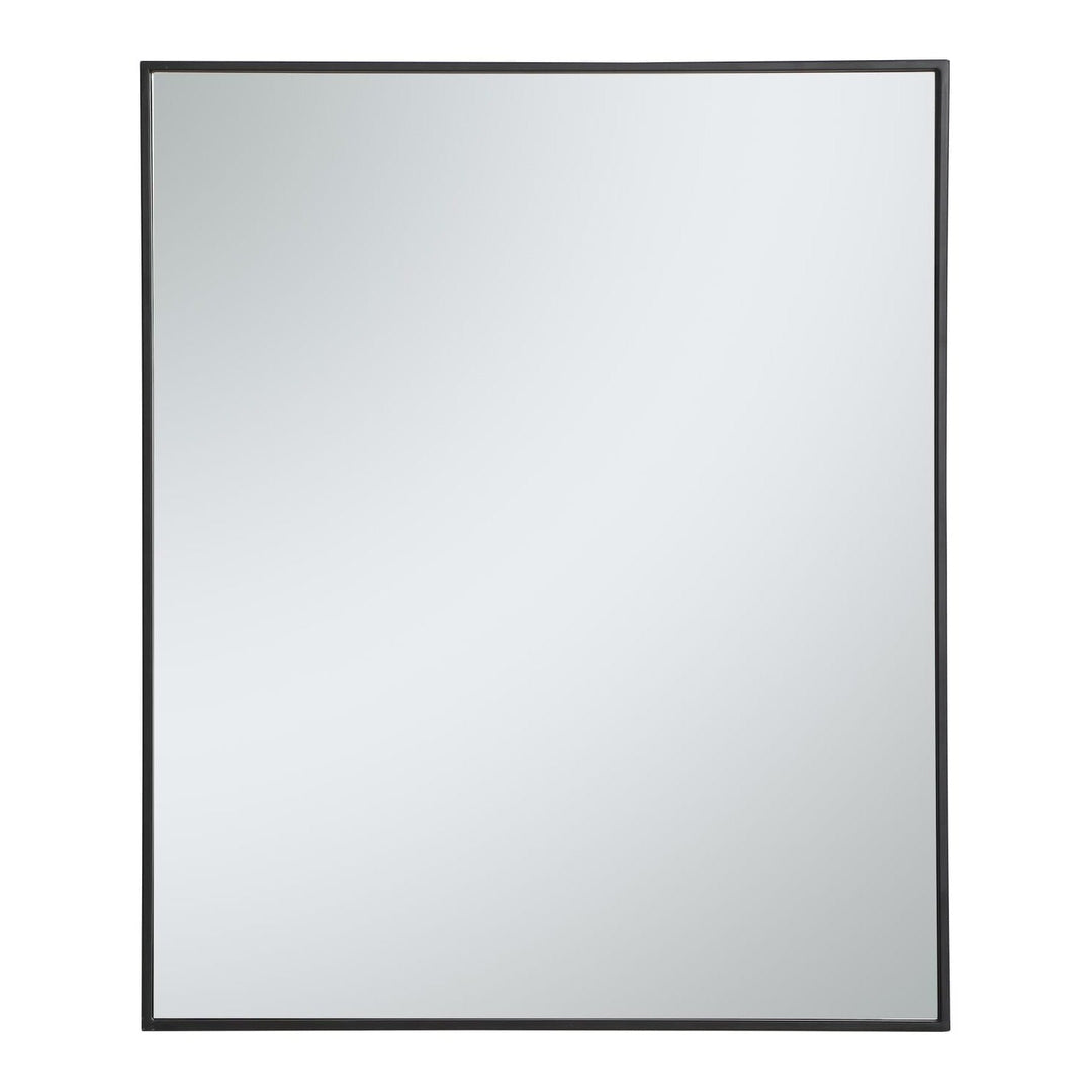 Metal Frame Rectangle Mirror III in Black by Elegant