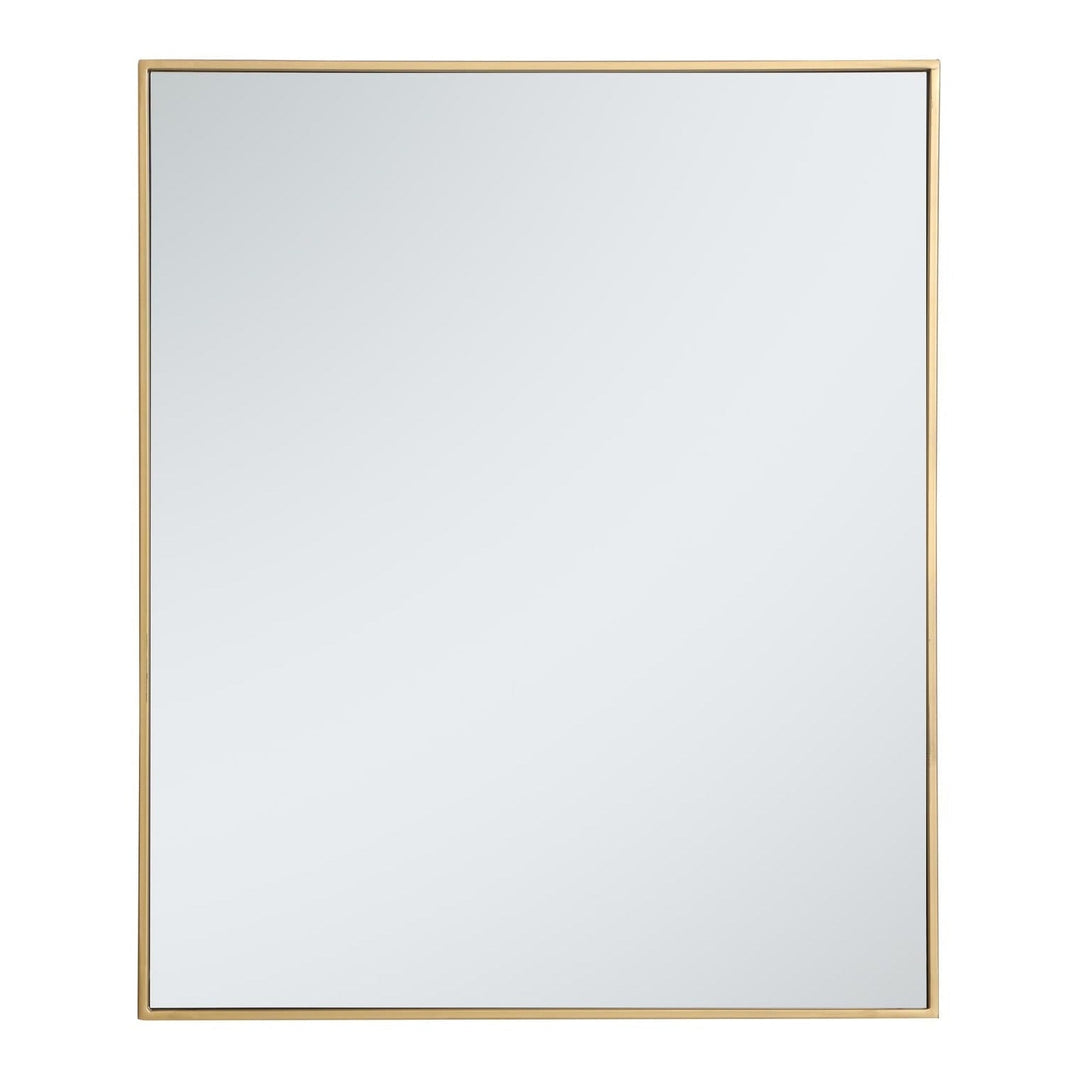 Metal Frame Rectangle Mirror III in Brass by Elegant