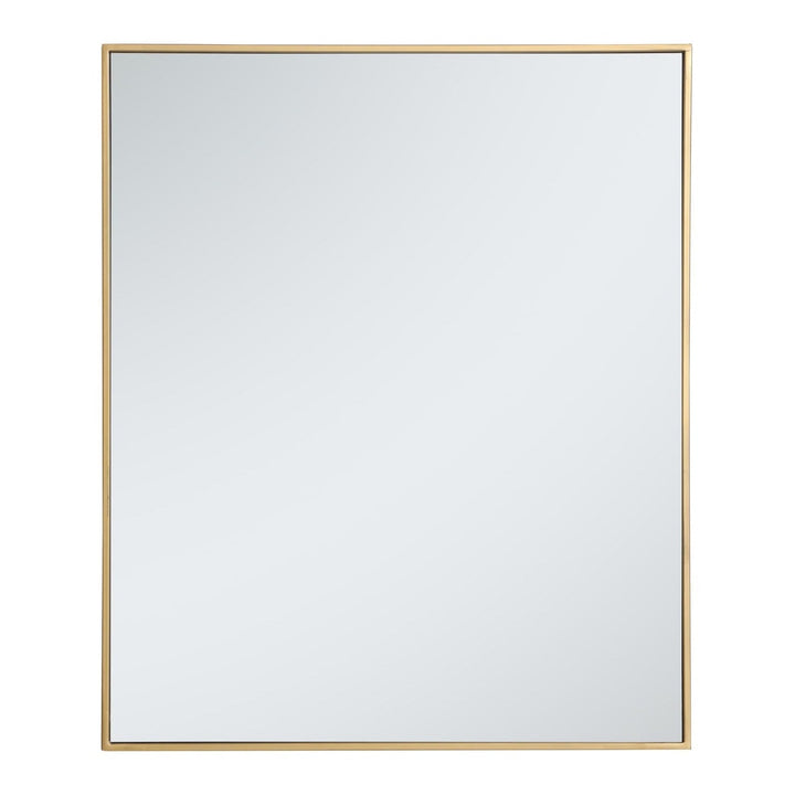 Metal Frame Rectangle Mirror III in Brass by Elegant