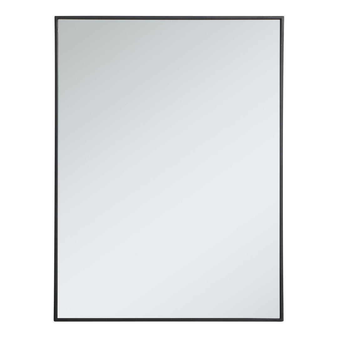 Metal Frame Rectangle Mirror III in Black by Elegant