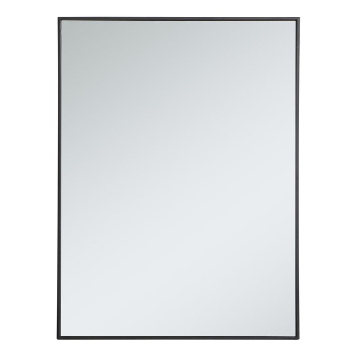 Metal Frame Rectangle Mirror III in Black by Elegant