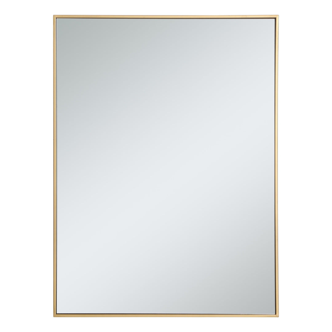 Metal Frame Rectangle Mirror III in Brass by Elegant