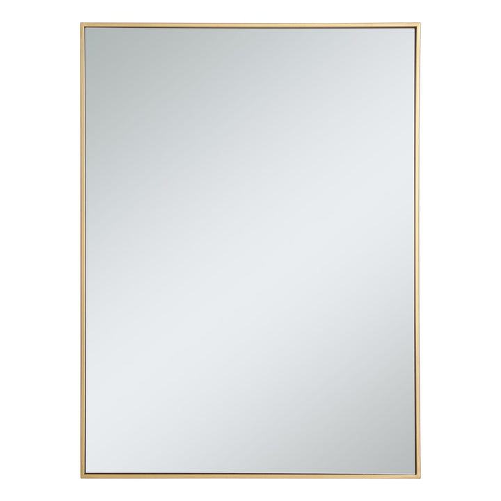 Metal Frame Rectangle Mirror III in Brass by Elegant